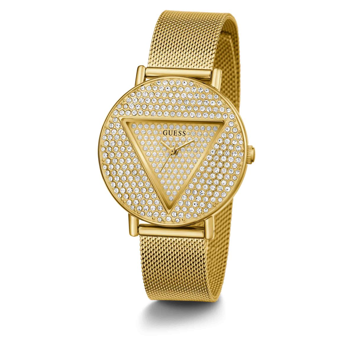 GUESS ICONIC Champagne Round Dial Analog Women's Watch GW0477L2
