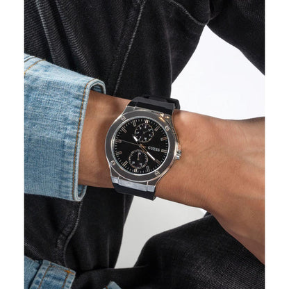 GUESS Quartz Jet Black Round Dial Analog Men's Watch - GW0491G3