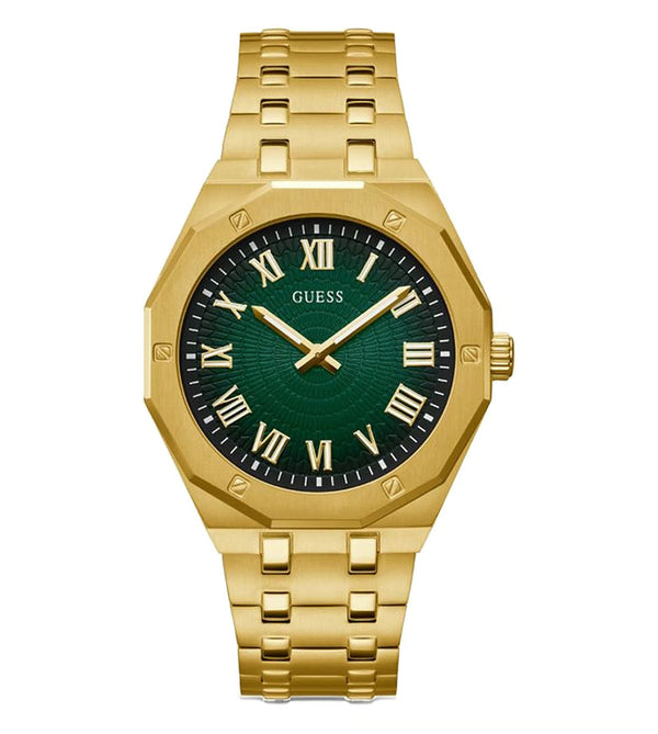 GUESS Full Roman Green Dial Analog Astrological Watch for Men -GW0575G2