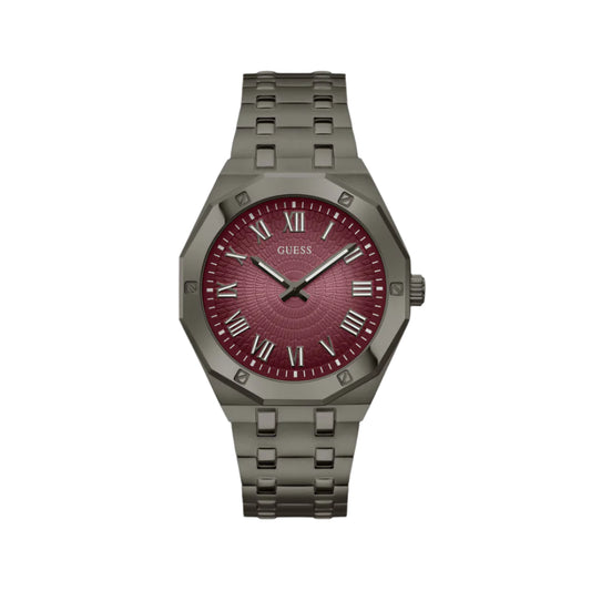 GUESS Asset Red Dial Stainless Steel Analog Men Watch GW0575G5