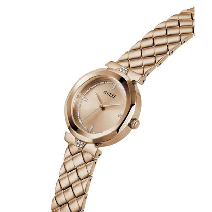 GUESS Quartz Rose Gold Dial Analog Stainless Steel Women's Watch GW0613L3