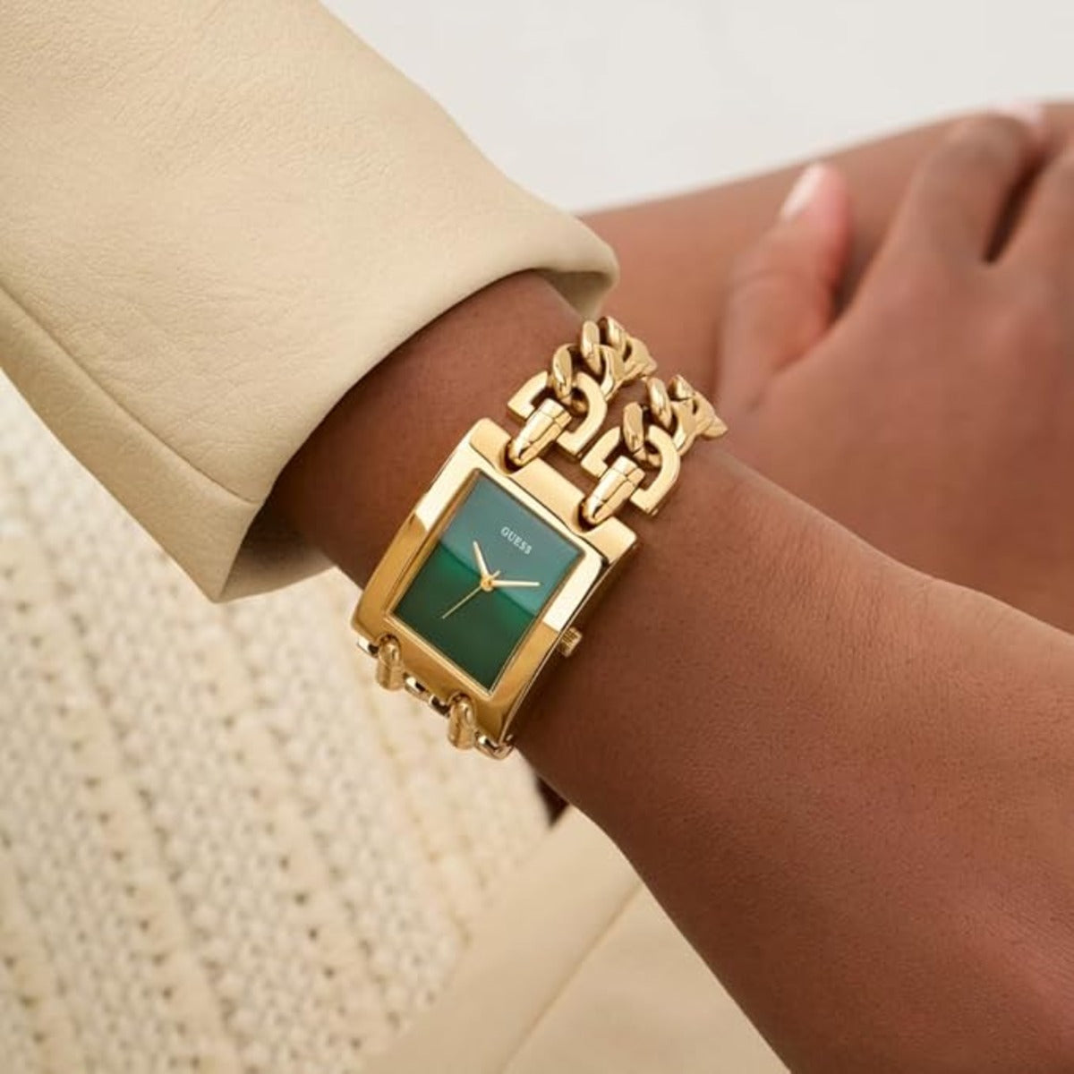 Guess Mod Heavy Metal Green Dial Analog Women's Watch GW0740L2