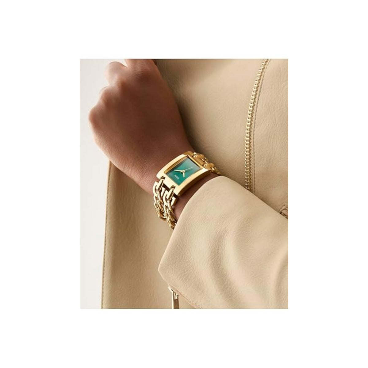 Guess Mod Heavy Metal Green Dial Analog Women's Watch GW0740L2