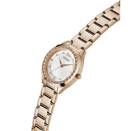 GW0767L3 GUESS | Charlotte White Dial Quartz Analog Watch (Women)