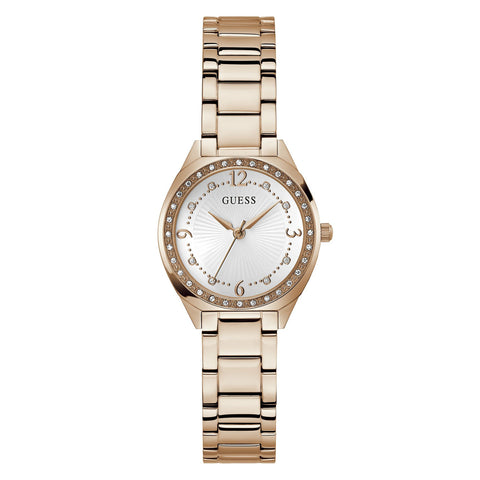 GW0767L3 GUESS | Charlotte White Dial Quartz Analog Watch (Women) - Buy Now at Sai Creations Watches