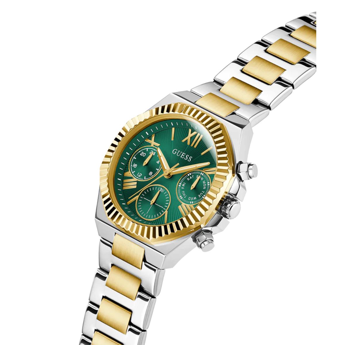 GUESS Equality Green Dial Analog Chronograph Watch for Women GW0769L4