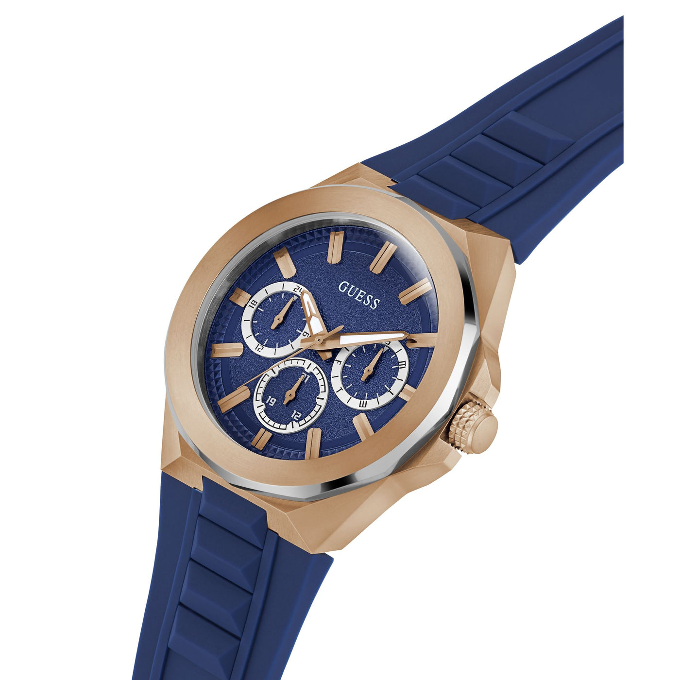 GW0799G2 GUESS | Round Blue Dial Quartz Analog Watch (Men)