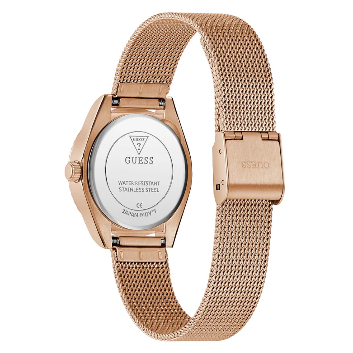GUESS Quartz Pink Dial Analog Mesh Women's Watch GW0842L3