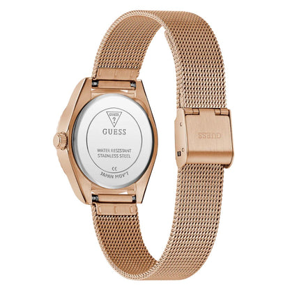 GUESS Quartz Pink Dial Analog Mesh Women's Watch GW0842L3