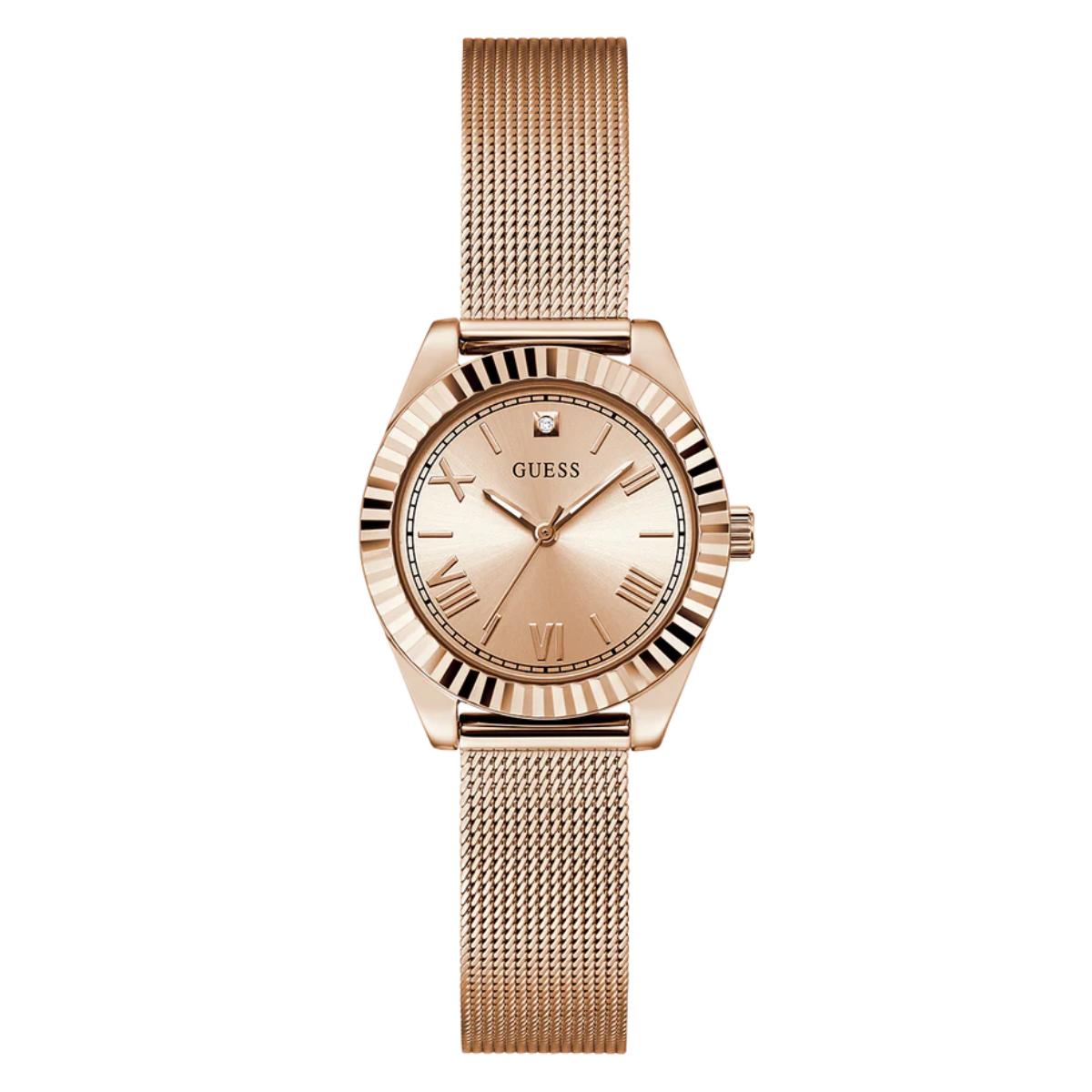 GUESS Quartz Pink Dial Analog Mesh Women's Watch GW0842L3