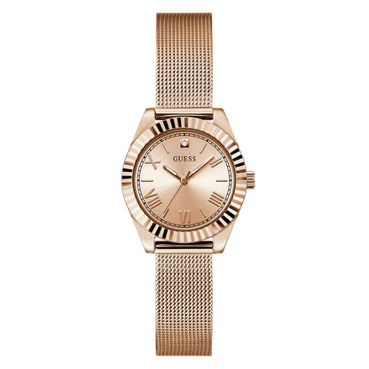 GUESS Quartz Pink Dial Analog Mesh Women's Watch GW0842L3