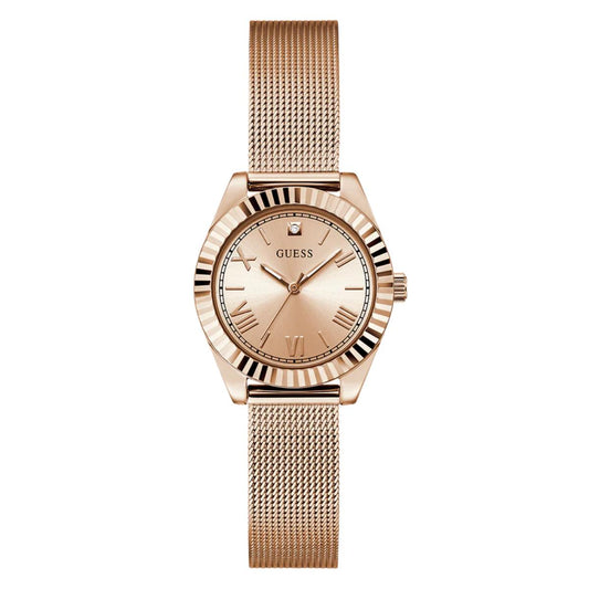 GUESS Quartz Pink Dial Analog Mesh Women's Watch GW0842L3