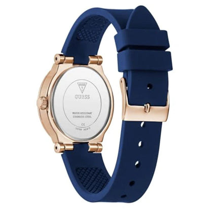 GUESS Quartz White Dial Analog Silicone Strap Women's Watch GW0844L3