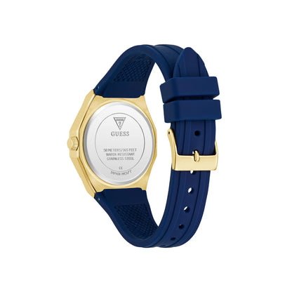 GUESS Quartz Blue Dial Analog Silicone Strap Women's Watch GW0872L4