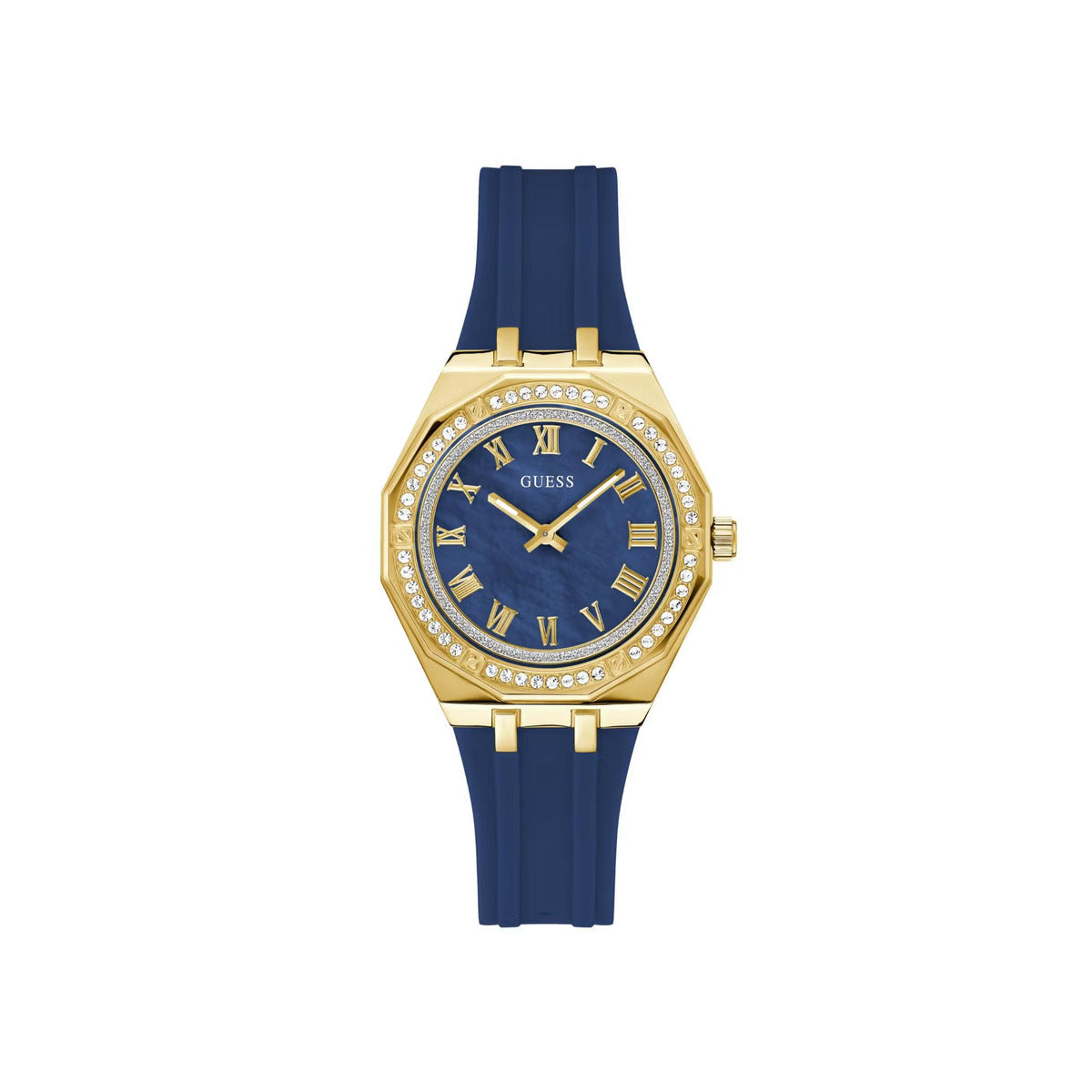 GUESS Quartz Blue Dial Analog Silicone Strap Women's Watch GW0872L4