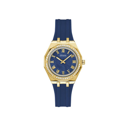 GUESS Quartz Blue Dial Analog Silicone Strap Women's Watch GW0872L4