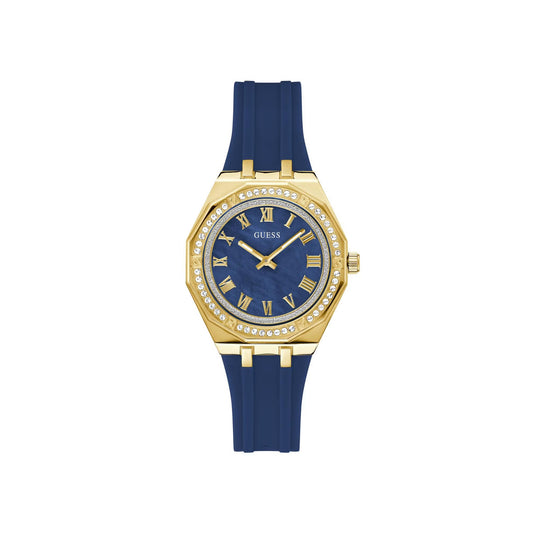GUESS Quartz Blue Dial Analog Silicone Strap Women's Watch GW0872L4