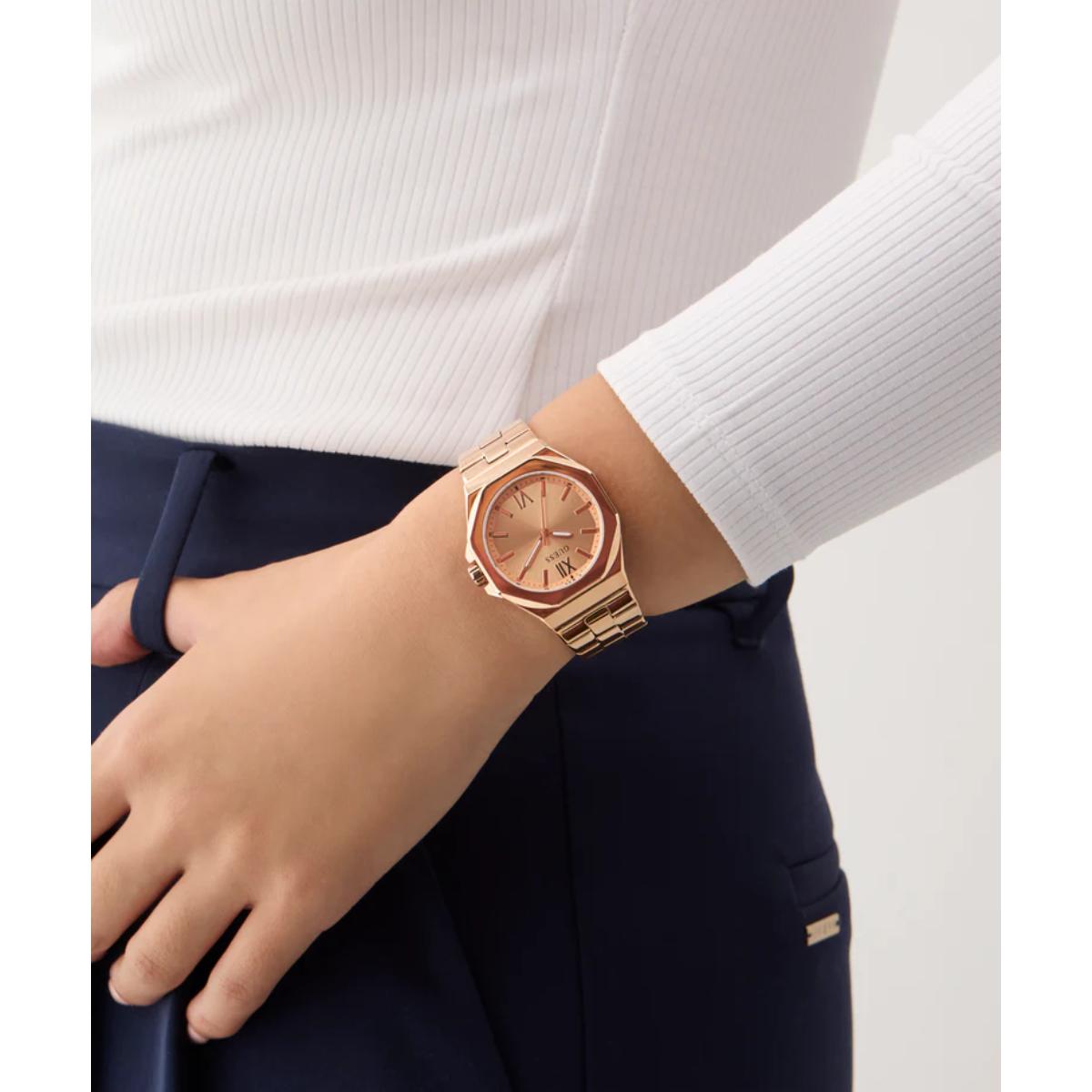 GUESS Quartz Rose Gold Dial Analog Stainless Steel Women's Watch GW0873L3