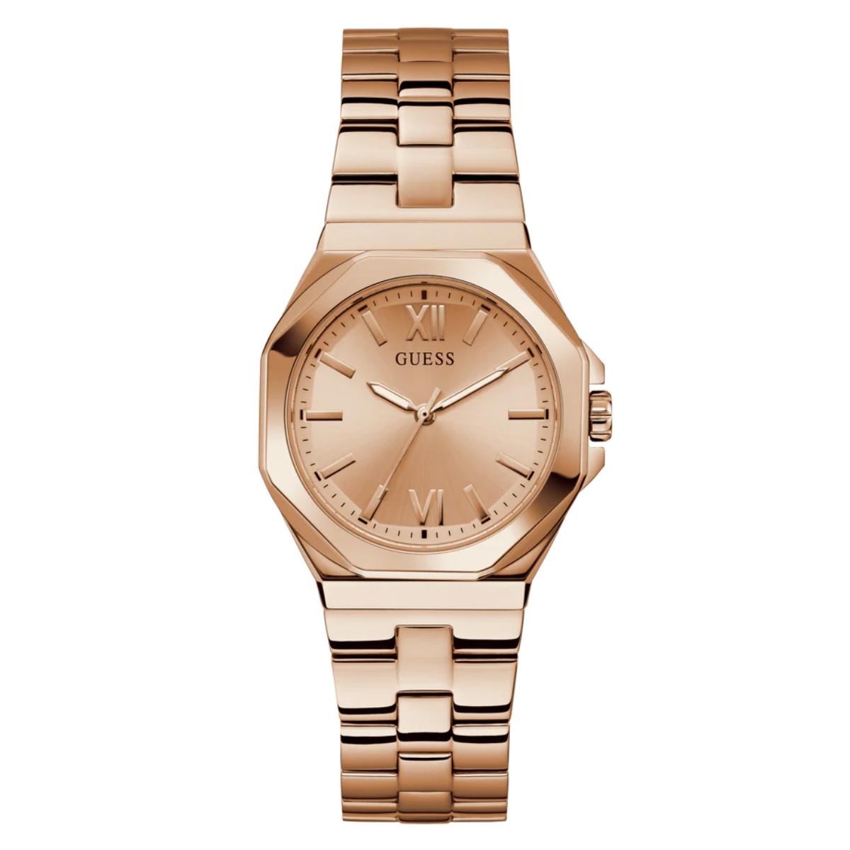 GUESS Quartz Rose Gold Dial Analog Stainless Steel Women's Watch GW0873L3