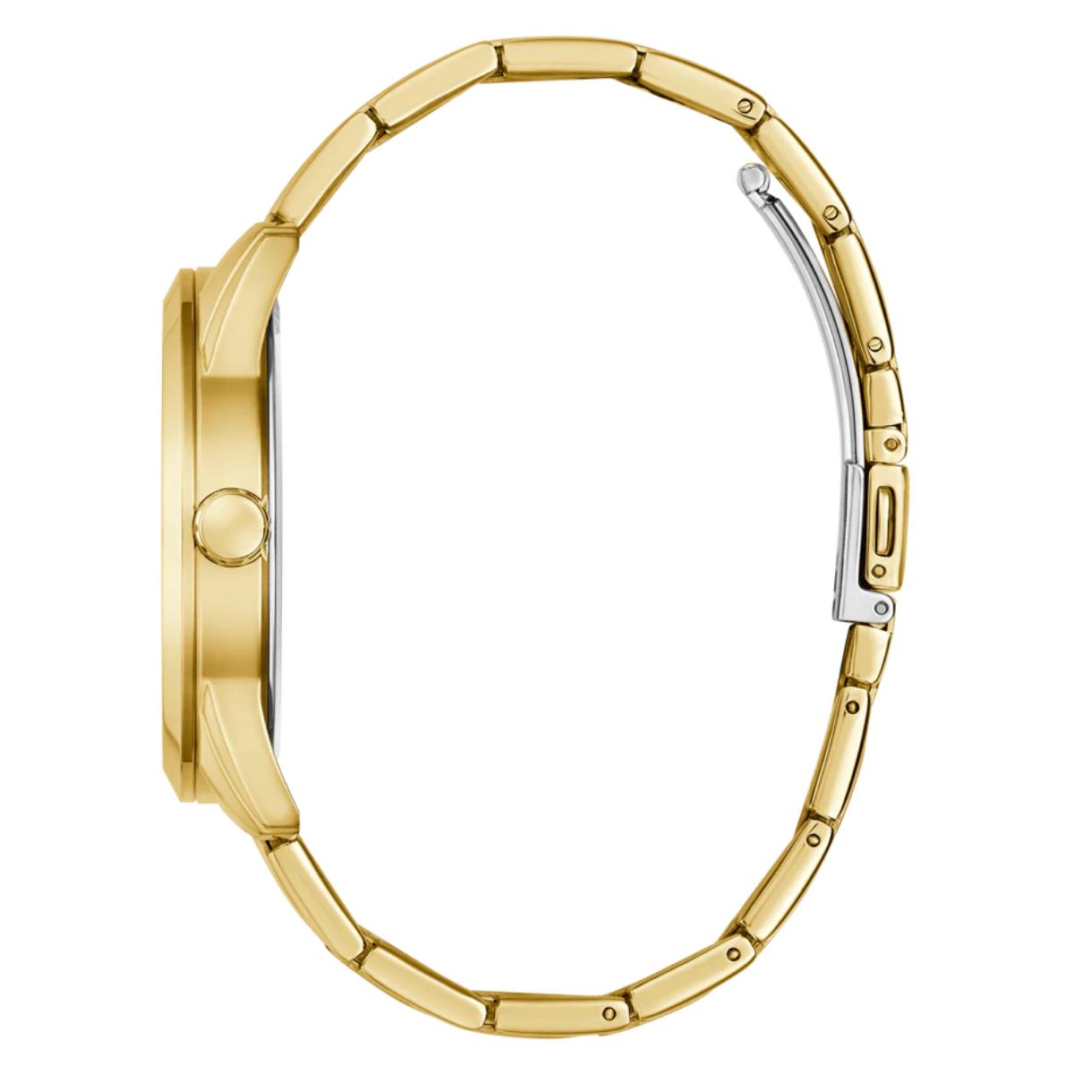 Gold watch case on a white background