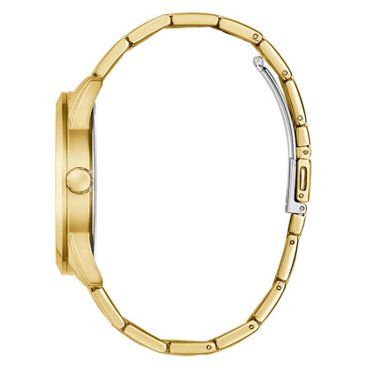 Gold watch case on a white background