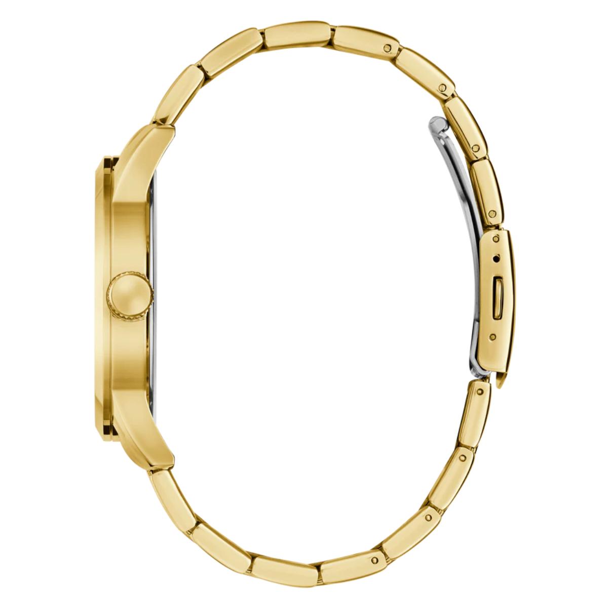 Gold watch band on a white background