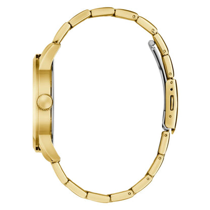 Gold watch band on a white background