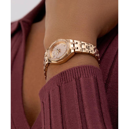 GUESS Pixie Quartz Rose Gold Dial Analog Recycled Women's Watch GW0931L4