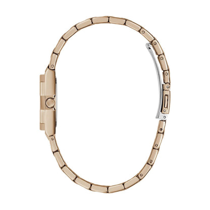 Gold watch band on a white background