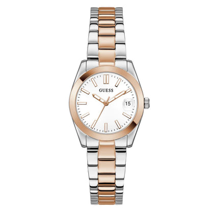 GUESS Quartz White Dial Analog Recycled Women's Watch GW0934L6