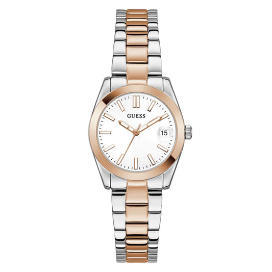 GUESS Quartz White Dial Analog Recycled Women's Watch GW0934L6