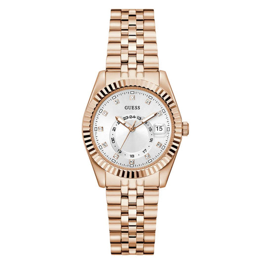 GUESS Quartz White Dial Analog Recycled Women's Watch GW0936L4