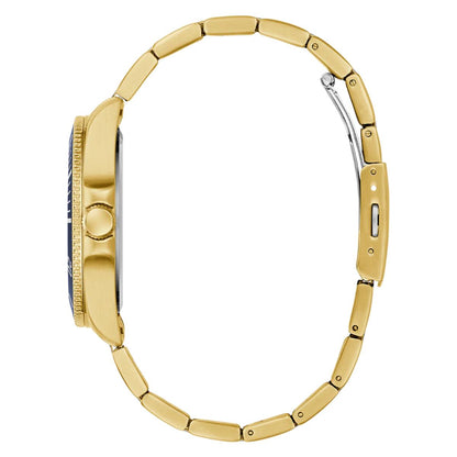 Gold watch case on a white background