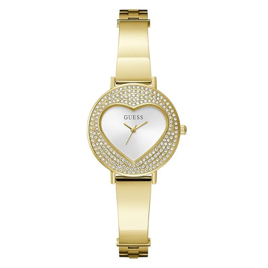 GUESS Quartz White Dial Analog Stainless Steel Women's Watch GW0991L2