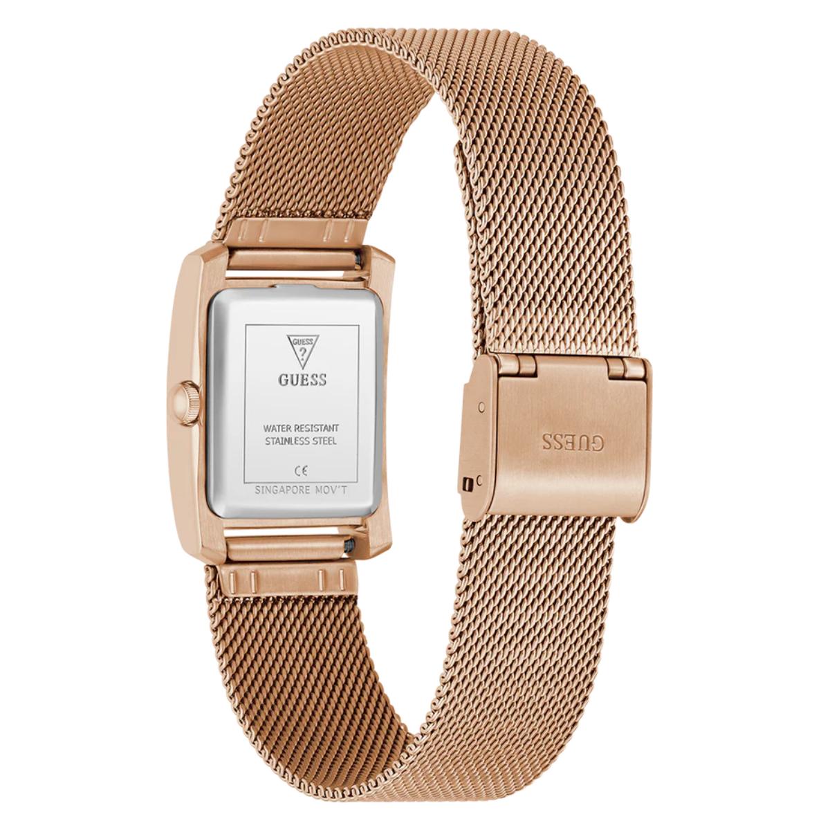 GUESS Quartz White Dial Analog Mesh Women's Watch GW0997L3