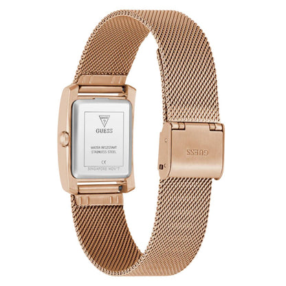 GUESS Quartz White Dial Analog Mesh Women's Watch GW0997L3