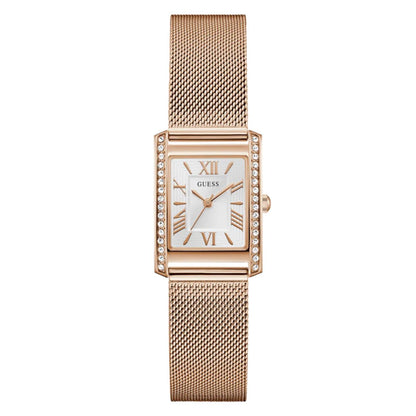 GUESS Quartz White Dial Analog Mesh Women's Watch GW0997L3