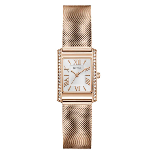GUESS Quartz White Dial Analog Mesh Women's Watch GW0997L3