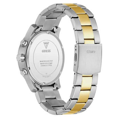 Two-tone silver and gold watch with visible brand logo on a white background