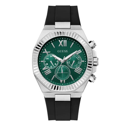 GUESS Green Dial Multi-function Silicone Strap Men's Watch GW1011G1