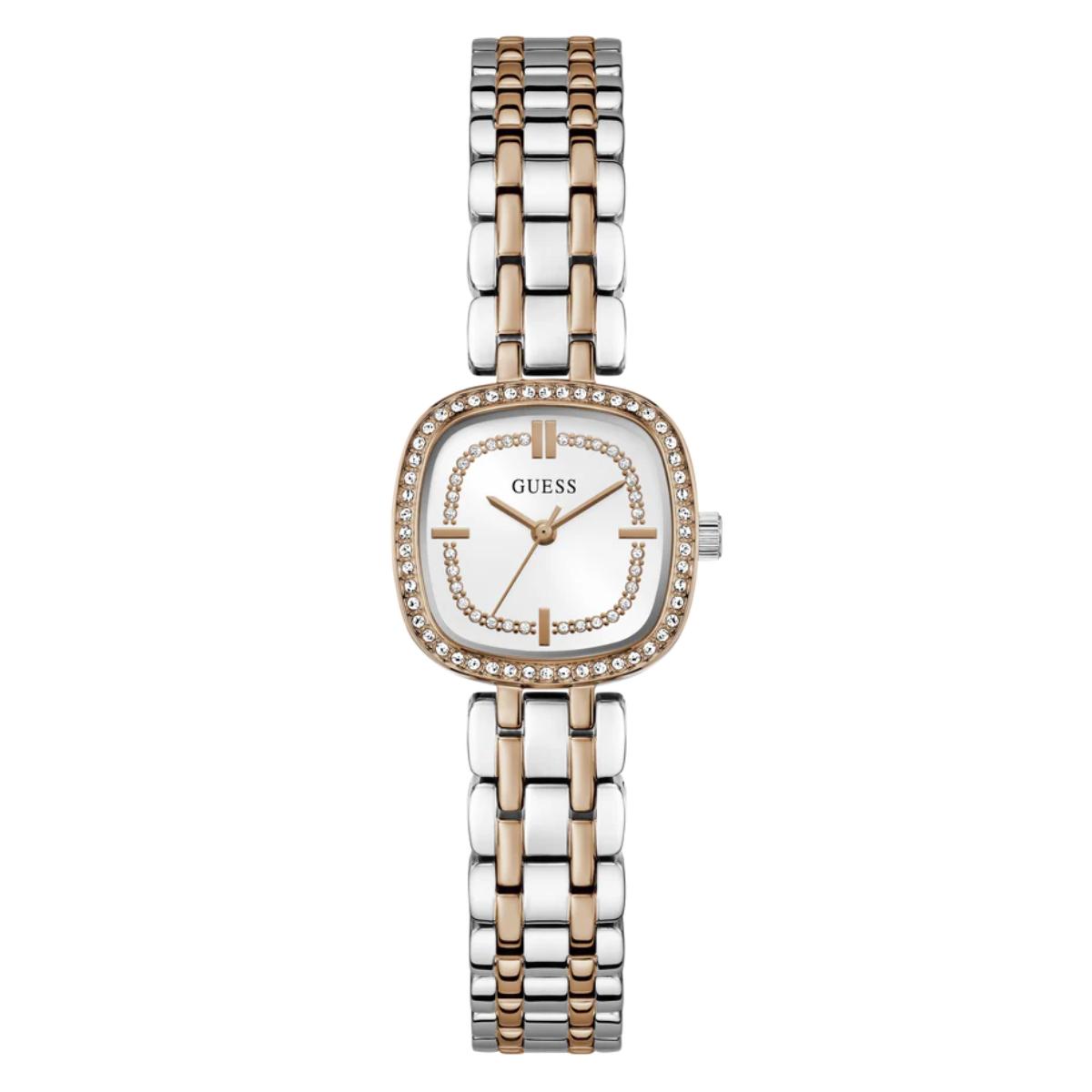 GUESS Quartz White Dial Analog Stainless Steel Women's Watch GW1018L5