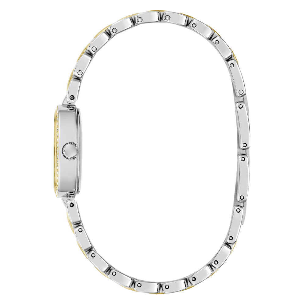 Silver watch with a white background