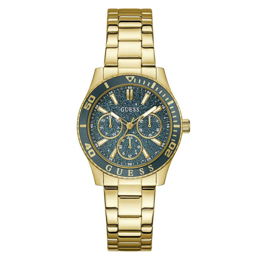 Guess Quartz Green Dial Analog Multi-Function Women's Watch GW1035L2