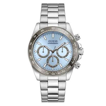 GUESS Quartz Blue Dial Chronograph Stainless Steel Men's Watch GW1058G1
