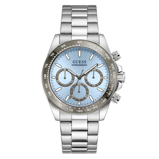 GUESS Quartz Blue Dial Chronograph Stainless Steel Men's Watch GW1058G1