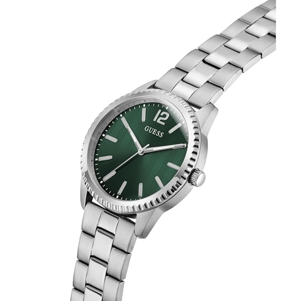 GUESS Quartz Green Dial Analog Stainless Steel Men's Watch GW1062G1