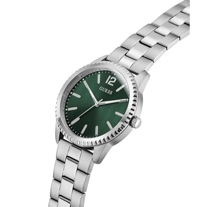 GUESS Quartz Green Dial Analog Stainless Steel Men's Watch GW1062G1