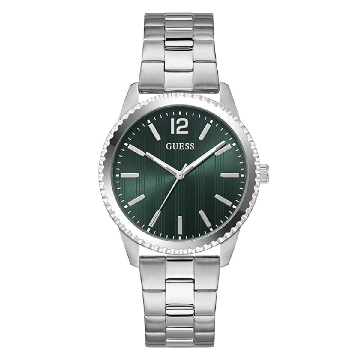 GUESS Quartz Green Dial Analog Stainless Steel Men's Watch GW1062G1