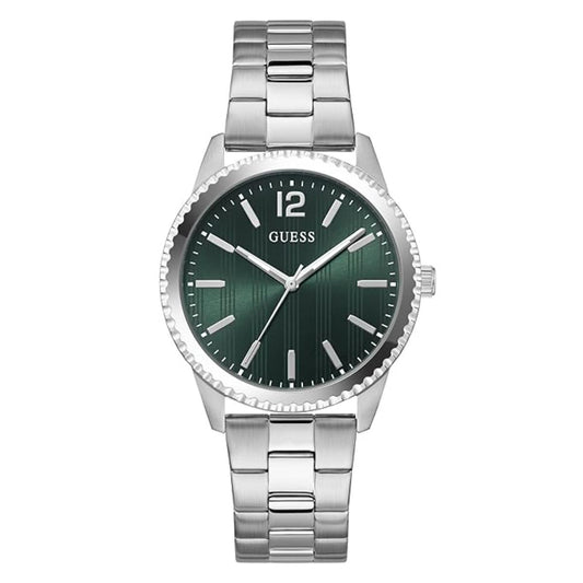 GUESS Quartz Green Dial Analog Stainless Steel Men's Watch GW1062G1