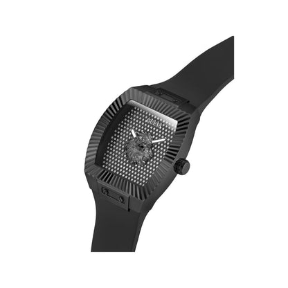 GUESS Quartz Black Dial Analog Silicone Strap Men's Watch GW1066G3